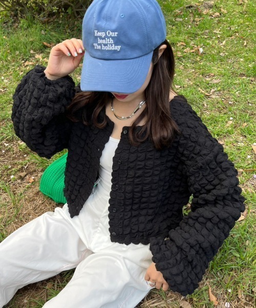 nemne store(ネンネストア)の「前後2wayポップコーンカーディガン(カーディガン/ボレロ・レディース・パープル/ブラック/アイボリー・フリー)」の19枚目の写真