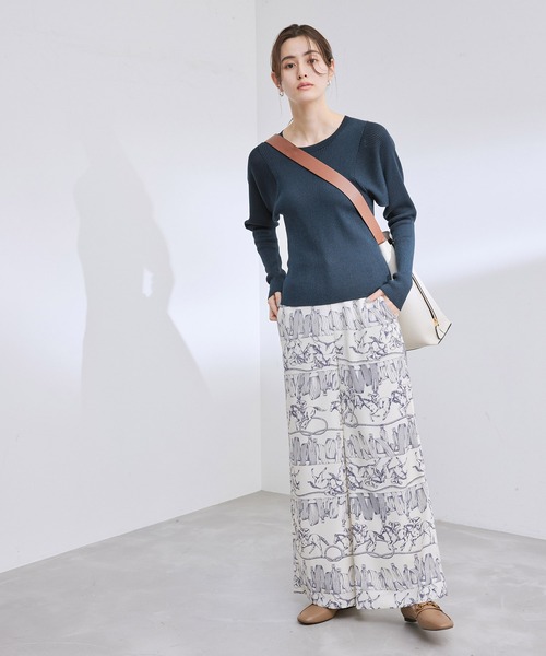 ROPE'(ロペ)の「リブフォルムスリーブニット(ニット/セーター・レディース・ホワイト/ミント/ネイビー・38)」の6枚目の写真