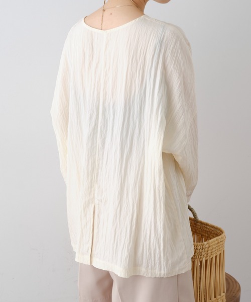 Omekashi（オメカシ）の「ビッグTブラウス（シャツ/ブラウス・レディース・オフホワイト/ライトグレー/ピンク/ブラック/ブラウン・FREE）」の9枚目の写真