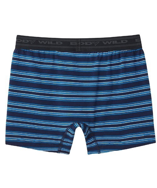 BODY WILD/ボディワイルド ボクサーパンツ 綿混素材 前あき ボーダー柄