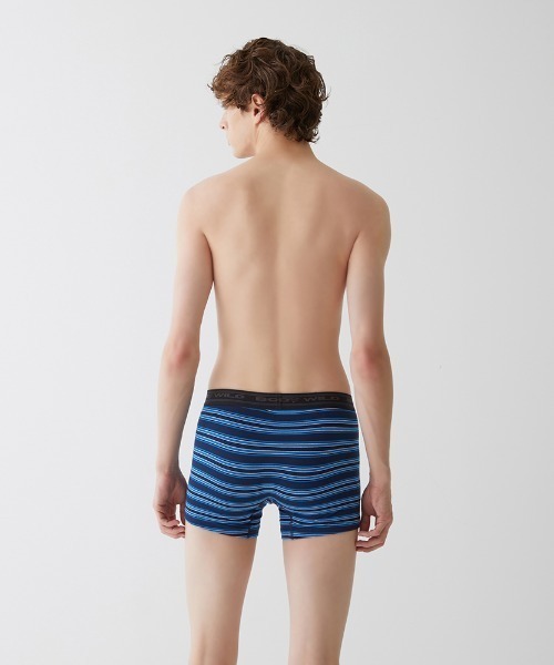 BODY WILD/ボディワイルド ボクサーパンツ 綿混素材 前あき ボーダー柄