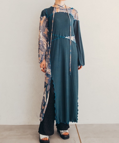 ドレス パーティードレス レディース サハラ sahara sahara（サハラ）の「Marble Switching Dress（ワンピース