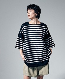 penguin BY MUNSINGWEAR | HAND PAINT BASQUE SHIRT/ハンドペイント　バスクシャツ(Tシャツ/カットソー)