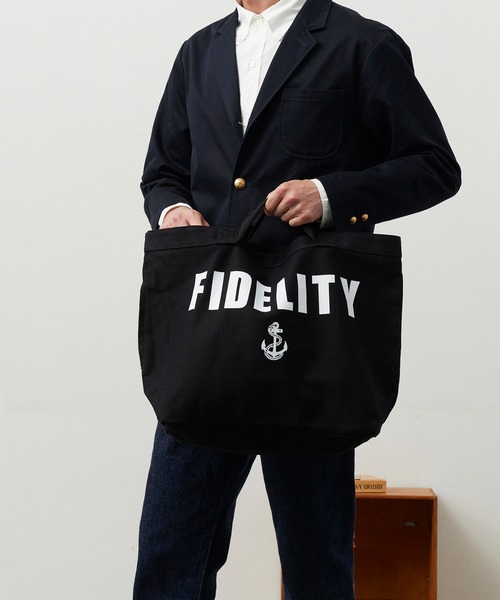 FIDELITY(フィデリティ)の「CANVAS TOTE - LARGE / キャンバストートバッグ(トートバッグ・メンズ・キナリ/ブラック・LARGE)」の2枚目の写真