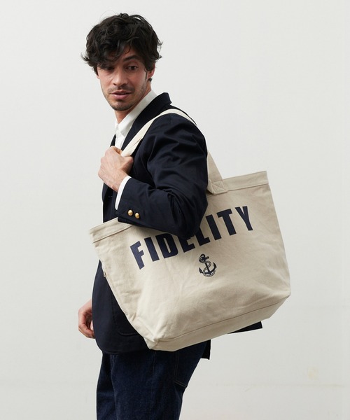 FIDELITY(フィデリティ)の「CANVAS TOTE - LARGE / キャンバストートバッグ(トートバッグ・メンズ・キナリ/ブラック・LARGE)」の6枚目の写真