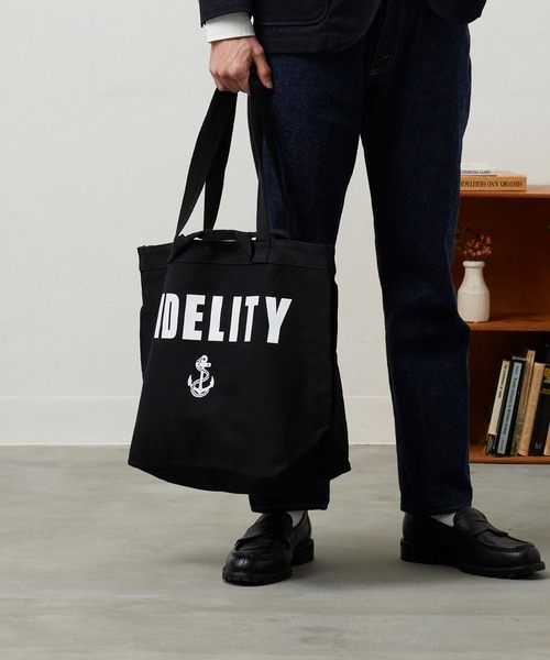 FIDELITY(フィデリティ)の「CANVAS TOTE - LARGE / キャンバストートバッグ(トートバッグ・メンズ・キナリ/ブラック・LARGE)」の7枚目の写真