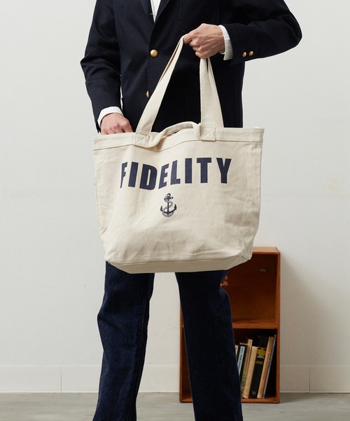 FIDELITY(フィデリティ)の「CANVAS TOTE - LARGE / キャンバストートバッグ(トートバッグ・メンズ・キナリ/ブラック・LARGE)」の5枚目の写真
