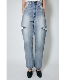 MOUSSY | THIGH SLIT LOOSE STRAIGHT(デニムパンツ)