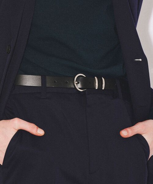 tk.TAKEO KIKUCHI(ティーケータケオキクチ)の「◆シンプルナローレザーベルト(ベルト・メンズ・ブラック系/ブラック系1/ブラック・00)」の3枚目の写真