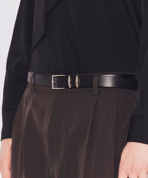 tk.TAKEO KIKUCHI(ティーケータケオキクチ)の「◆シンプルナローレザーベルト(ベルト・メンズ・ブラック系/ブラック系1/ブラック・00)」の1枚目の写真