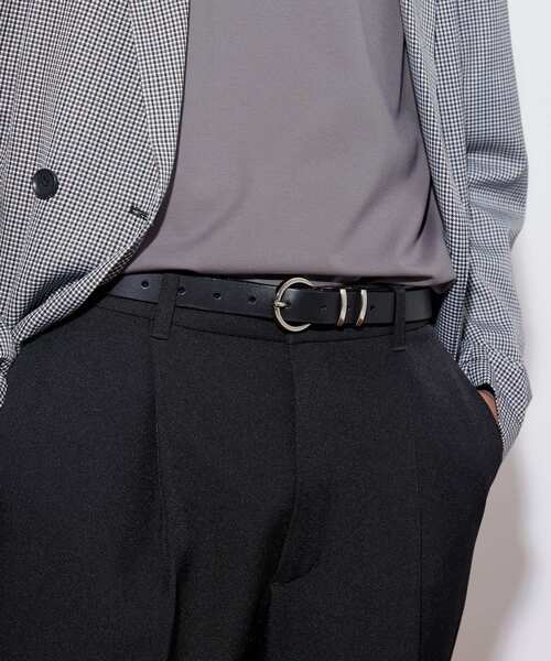 tk.TAKEO KIKUCHI(ティーケータケオキクチ)の「◆シンプルナローレザーベルト(ベルト・メンズ・ブラック系/ブラック系1/ブラック・00)」の14枚目の写真