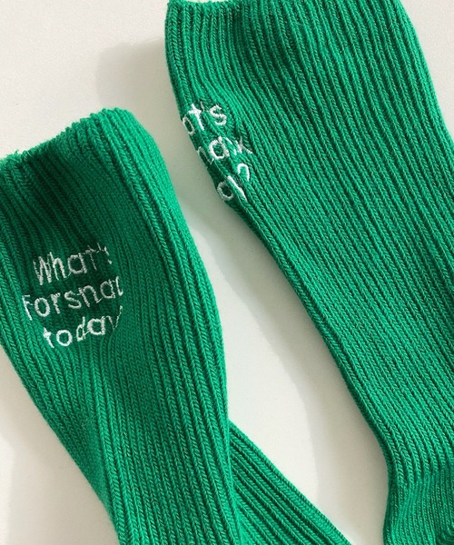 DouDou（ドゥドゥ）の「ロゴソックス（ソックス/靴下・レディース・ホワイト/ブラック/グリーン・FREE）」の3枚目の写真