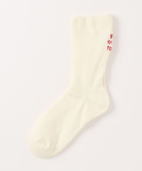 DouDou（ドゥドゥ）の「ロゴソックス（ソックス/靴下・レディース・ホワイト/ブラック/グリーン・FREE）」の6枚目の写真