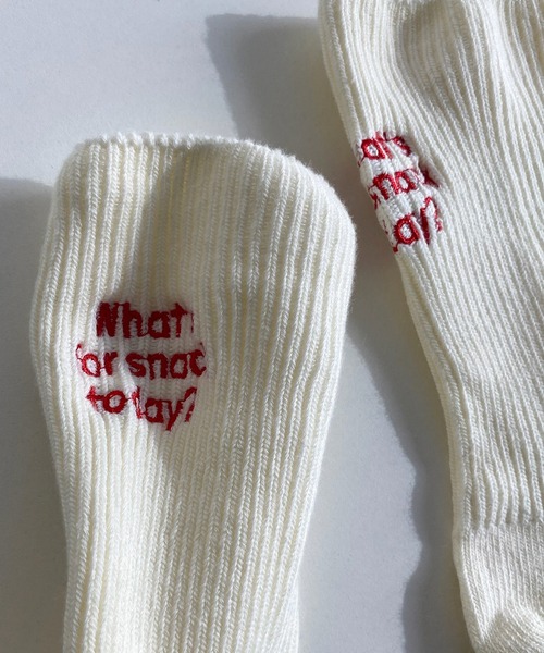 DouDou（ドゥドゥ）の「ロゴソックス（ソックス/靴下・レディース・ホワイト/ブラック/グリーン・FREE）」の7枚目の写真