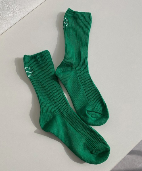 DouDou（ドゥドゥ）の「ロゴソックス（ソックス/靴下・レディース・ホワイト/ブラック/グリーン・FREE）」の10枚目の写真