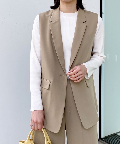 OPAQUE.CLIP（オペークドットクリップ）の「◆オーガニックコットン リブニットプルオーバー【UVケア/洗濯機洗い可】（ニット/セーター・レディース・ブラック/オフホワイト/レモンイエロー/ホワイト系5・42/36/40/38）」の6枚目の写真