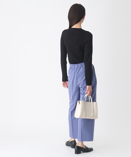 OPAQUE.CLIP（オペークドットクリップ）の「◆オーガニックコットン リブニットプルオーバー【UVケア/洗濯機洗い可】（ニット/セーター・レディース・ブラック/オフホワイト/レモンイエロー/ホワイト系5・42/36/40/38）」の9枚目の写真