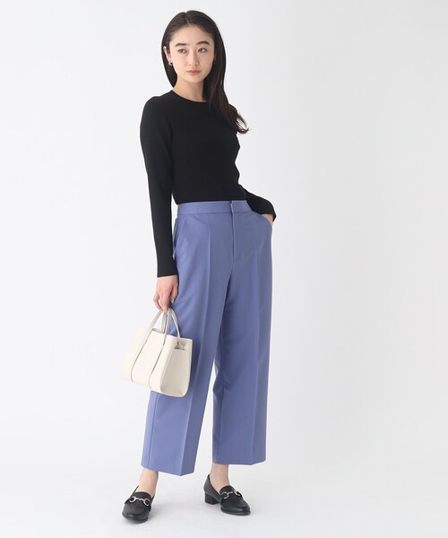 OPAQUE.CLIP（オペークドットクリップ）の「◆オーガニックコットン リブニットプルオーバー【UVケア/洗濯機洗い可】（ニット/セーター・レディース・ブラック/オフホワイト/レモンイエロー/ホワイト系5・42/36/40/38）」の18枚目の写真