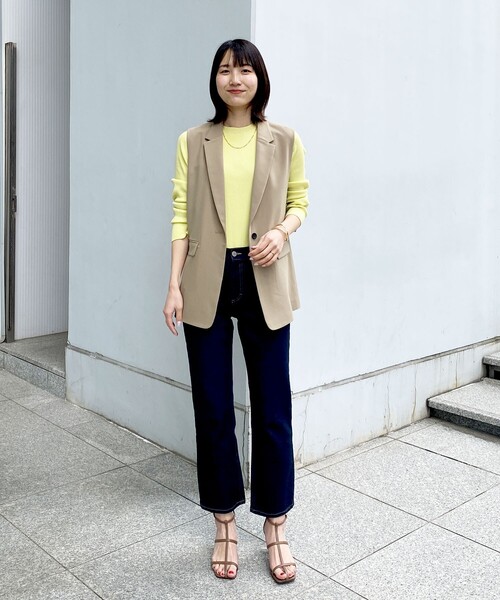 OPAQUE.CLIP（オペークドットクリップ）の「◆オーガニックコットン リブニットプルオーバー【UVケア/洗濯機洗い可】（ニット/セーター・レディース・ブラック/オフホワイト/レモンイエロー/ホワイト系5・42/36/40/38）」の13枚目の写真