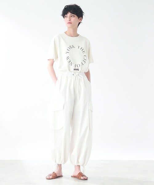 THE SHOP TK （ザ ショップ ティーケー ）の「◆【ヒルナンデス！で紹介】ドロストカーゴパンツ（その他パンツ・レディース・ホワイト系/カーキ・99）」の4枚目の写真