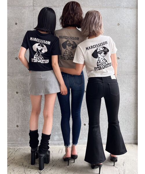 GYDA（ジェイダ）の「GYDA-LMATIANショートTシャツ（Tシャツ/カットソー・レディース・ブラック/ベージュ/オフホワイト・FREE）」の4枚目の写真