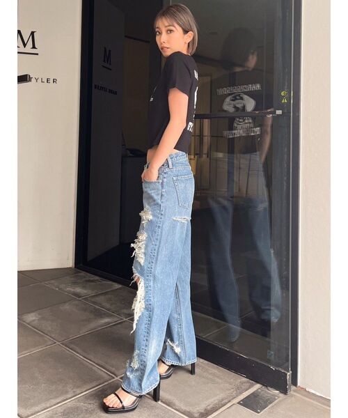 GYDA（ジェイダ）の「GYDA-LMATIANショートTシャツ（Tシャツ/カットソー・レディース・ブラック/ベージュ/オフホワイト・FREE）」の22枚目の写真