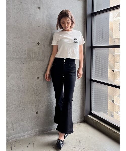 GYDA（ジェイダ）の「GYDA-LMATIANショートTシャツ（Tシャツ/カットソー・レディース・ブラック/ベージュ/オフホワイト・FREE）」の13枚目の写真