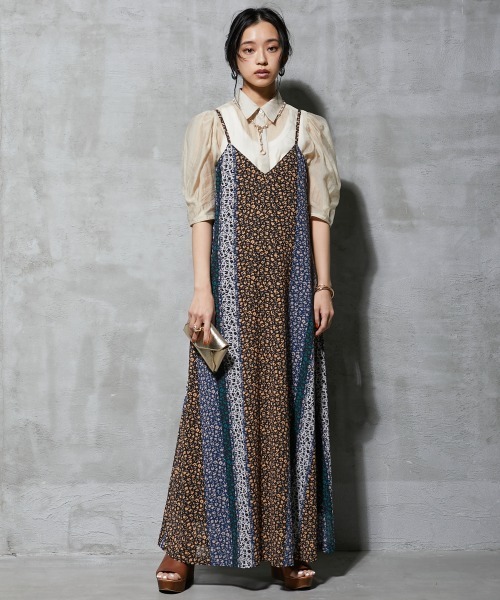 GEVS.（ジェイヴィス）の「＜大きいサイズ＞フラワープリントキャミソールワンピース GEVS.（ワンピース・レディース・ブルー系/イエロー系・3L/LL/L/4L/5L/10L/6L/8L）」の10枚目の写真