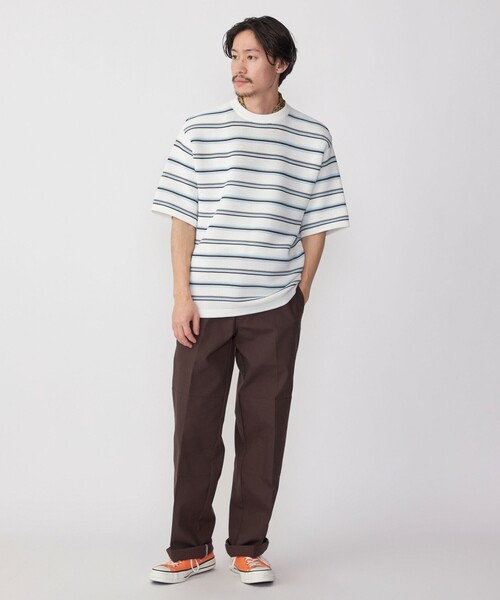 SHIPS(シップス)の「SHIPS:〈手洗い可能〉 AMOSSA(R) メッシュ ボーダー ニット Tシャツ(ニット/セーター・メンズ・ホワイト/ライトグレー/ネイビー・SMALL/MEDIUM/LARGE/X-LARGE)」の20枚目の写真