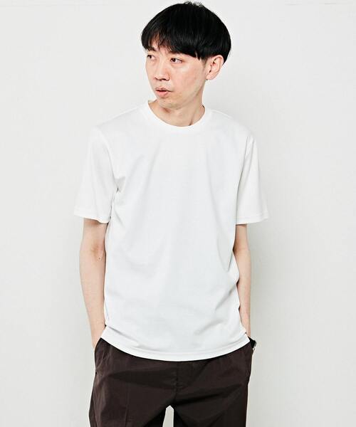 MEN'S MELROSE(メンズメルローズ)の「【WEB限定】ハイゲージスムースクルーネックTシャツ(Tシャツ/カットソー・メンズ・ホワイト/サックスブルー/チャコールグレー/ネイビー/ブラック・2/3/4)」の2枚目の写真