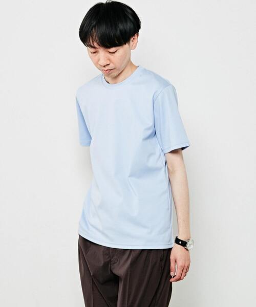 MEN'S MELROSE(メンズメルローズ)の「【WEB限定】ハイゲージスムースクルーネックTシャツ(Tシャツ/カットソー・メンズ・ホワイト/サックスブルー/チャコールグレー/ネイビー/ブラック・2/3/4)」の1枚目の写真