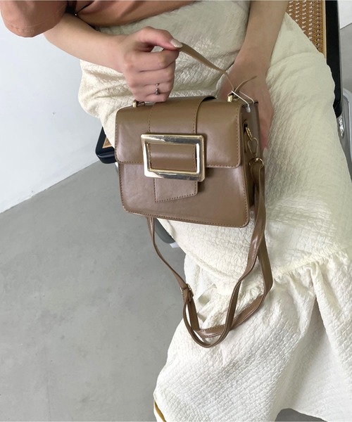 United store(ユナイテッドストア)の「2wayメタルアクセントハンドバッグ(ショルダーバッグ・レディース・ベージュ/ブラウン/ホワイト/ブラック・FREE)」の13枚目の写真