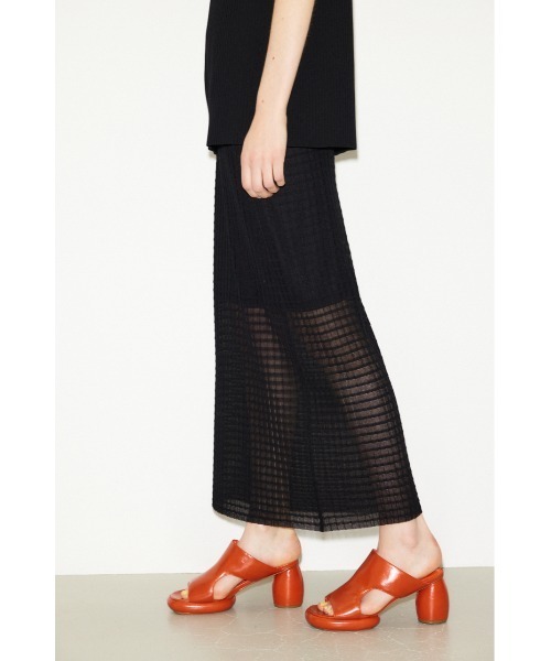 THROW by SLY（スローバイスライ）の「THROW SHEER LATTICE CHECK L/SK シアー ラティスチェック ロングスカート 透け ロングスカート セットアップ可能（スカート・レディース・アイボリー/ブラック/ライトブルー・FREE）」の8枚目の写真