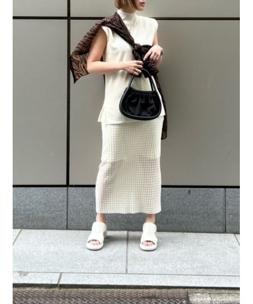 THROW by SLY（スローバイスライ）の「THROW SHEER LATTICE CHECK L/SK シアー ラティスチェック ロングスカート 透け ロングスカート セットアップ可能（スカート・レディース・アイボリー/ブラック/ライトブルー・FREE）」の19枚目の写真