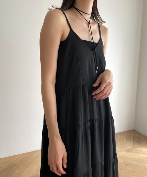 CANAL JEAN(キャナルジーン)の「smileyranna ティアードキャミワンピース(ワンピース・レディース・アイボリー/ブラック・ONE SIZE)」の10枚目の写真