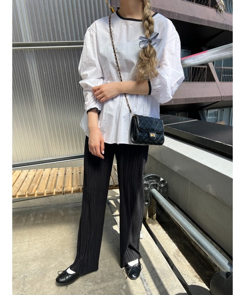 WC（ダブル シー）の「無地プリーツパンツ（スラックス・レディース・ブラック/グリーン/オレンジ/ライトパープル・FREE）」の22枚目の写真