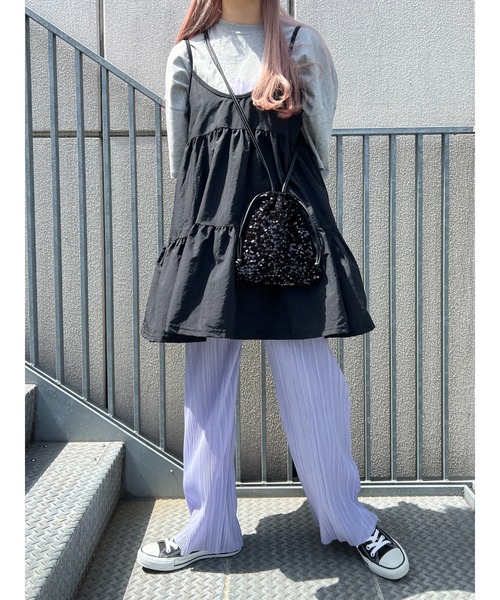 WC（ダブル シー）の「無地プリーツパンツ（スラックス・レディース・ブラック/グリーン/オレンジ/ライトパープル・FREE）」の13枚目の写真