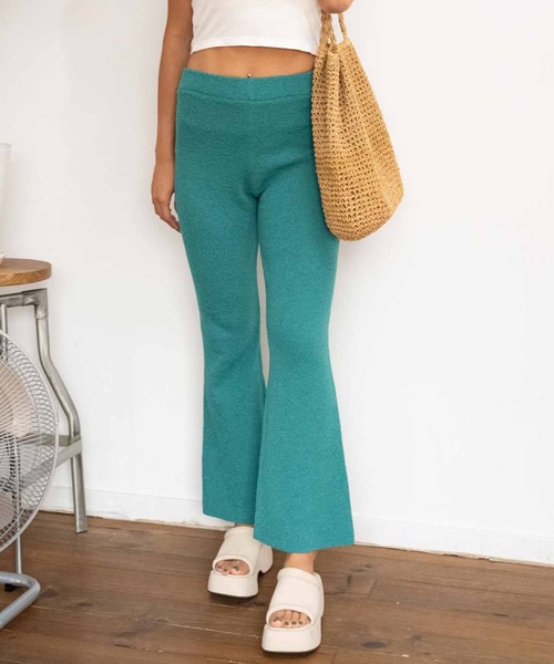 anap mimpi(アナップミンピ)の「サマーニットソフトフレアパンツ(その他パンツ・レディース・グリーン/ダークグレー・FREE)」の1枚目の写真