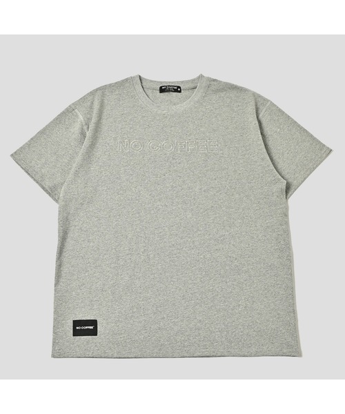 NO COFFEE(ノーコーヒー)の「アウトライン刺繍S/S TEE(Tシャツ/カットソー・メンズ・グリーン/グレー/ブラック/ホワイト・LARGE/X-LARGE/MEDIUM)」の1枚目の写真