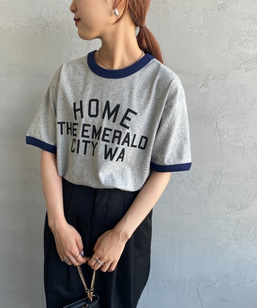 SCREEN STARS（スクリーンスターズ）の「[SCREEN STARS/スクリーンスターズ] 別注 プリントデザイン リンガーTシャツ（Tシャツ/カットソー・レディース・ヘザーグレー/サックスブルー/ネイビー/オフホワイト・F）」の3枚目の写真