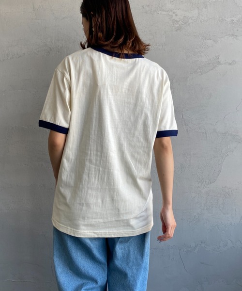 SCREEN STARS（スクリーンスターズ）の「[SCREEN STARS/スクリーンスターズ] 別注 プリントデザイン リンガーTシャツ（Tシャツ/カットソー・レディース・ヘザーグレー/サックスブルー/ネイビー/オフホワイト・F）」の9枚目の写真