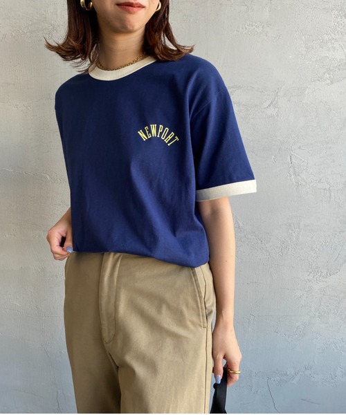 SCREEN STARS（スクリーンスターズ）の「[SCREEN STARS/スクリーンスターズ] 別注 プリントデザイン リンガーTシャツ（Tシャツ/カットソー・レディース・ヘザーグレー/サックスブルー/ネイビー/オフホワイト・F）」の5枚目の写真