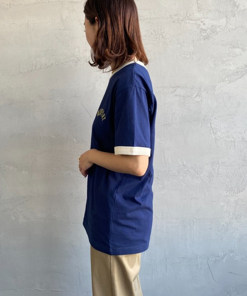 SCREEN STARS（スクリーンスターズ）の「[SCREEN STARS/スクリーンスターズ] 別注 プリントデザイン リンガーTシャツ（Tシャツ/カットソー・レディース・ヘザーグレー/サックスブルー/ネイビー/オフホワイト・F）」の15枚目の写真