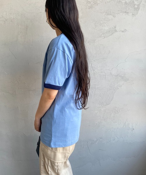 SCREEN STARS（スクリーンスターズ）の「[SCREEN STARS/スクリーンスターズ] 別注 プリントデザイン リンガーTシャツ（Tシャツ/カットソー・レディース・ヘザーグレー/サックスブルー/ネイビー/オフホワイト・F）」の16枚目の写真