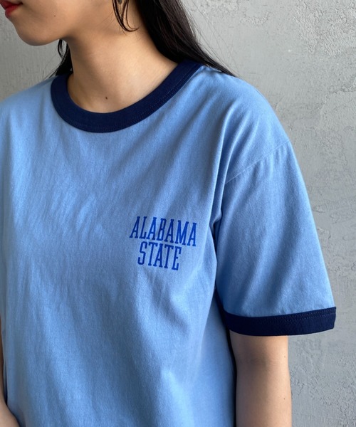 SCREEN STARS（スクリーンスターズ）の「[SCREEN STARS/スクリーンスターズ] 別注 プリントデザイン リンガーTシャツ（Tシャツ/カットソー・レディース・ヘザーグレー/サックスブルー/ネイビー/オフホワイト・F）」の20枚目の写真