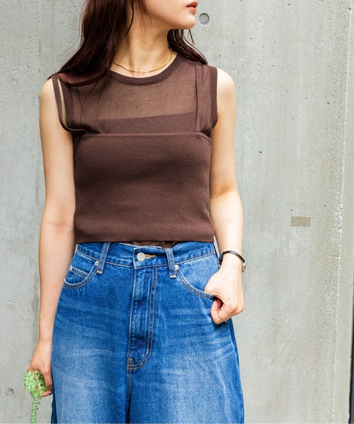 FOREVER 21（フォーエバー トゥエンティーワン）の「セットシアーニット（ニット/セーター・レディース・ライトグリーン/ブラウン/ブラック・SMALL/MEDIUM）」の2枚目の写真