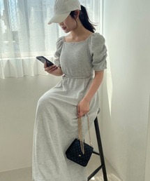 one after another NICE CLAUP | カップ付きワッフルロングワンピース(ワンピース)