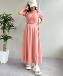 one after another NICE CLAUP | カップ付きワッフルロングワンピース(ワンピース)