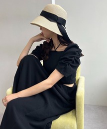 one after another NICE CLAUP | カップ付きワッフルロングワンピース(ワンピース)
