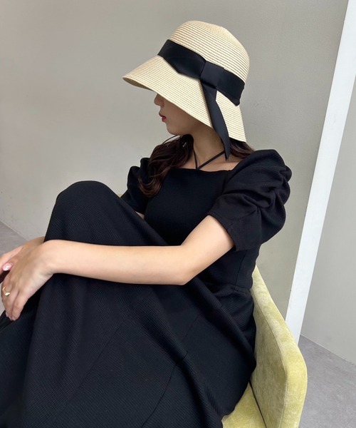one after another NICE CLAUP（ワンアフターアナザーナイスクラップ）の「カップ付きワッフルロングワンピース（ワンピース・レディース・ブラック/ピンク/ホワイト×ブラック/オートミール・FREE）」の20枚目の写真